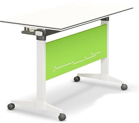 ZNQNDSR Konferenztisch 1 Stück Faltbarer Konferenztisch mit offenem Stauraum und Stahlblende, rechteckiger Spleiß-Computertisch(47x20x30in)