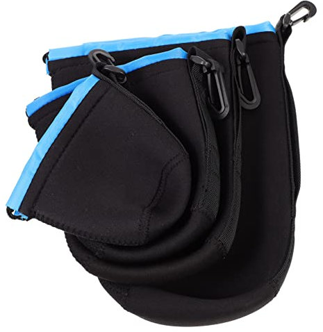 Uonlytech Objektivtaschen und Sichere Aufbewahrung für Outdoor Aufnahmen 4 Stück Neopren Wasserfest Tragbar mit Zugband für DSLR Kameraobjektive
