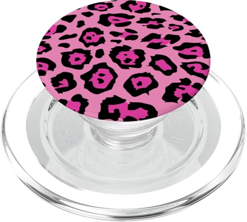 Leopard Print Wildkatze Leopardenmuster Animal Pink Leo PopSockets PopGrip: Ausziehbarer Sockel und Griff für Handys/Tablets mit Tauschbarem Top PopSockets PopGrip für MagSafe