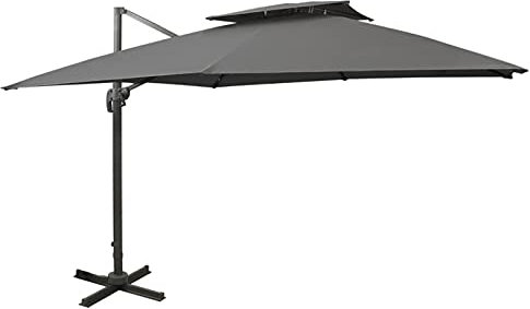 LAPOOH Ampelschirm mit Lüftung, Balkon Sonnenschirm, Marktschirm, Garten, Balkon Schirm, Sonnen Schirme, Balkonschirm, 300x300 cm Anthrazit