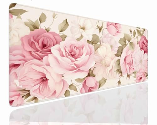 Tapis de Souris XXL 1600x800x4mm Grand Tapis de Bureau Tapis de Souris Gamer Tapis Bureau Gaming Antidérapant Résistant à L'eau Tapis Souris XXL Mouse Pad Mat Romantic Sous-Mainm, Clavier Souris J-892