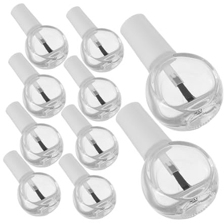 minkissy 10pcs Travel Nail Polish Bottle Brush Glass Nail Polish Bottles Refillable and Portable for Art Travel
