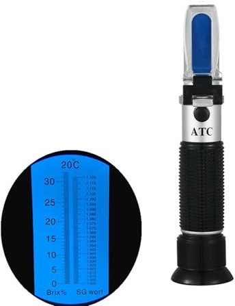Refraktometer, Refraktometer 0-32% Brix Bier Brau Würze SG 1,000-1,120 anteil Meter Schnaps Alkohol Konzentration Obst Wein Zucker