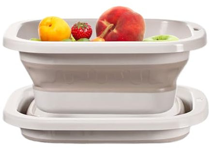 Seher Sieb - setaccio da cucina multifunzione | Prova in cucina - Ciotola setaccio pieghevole e filtro da cucina | Cesto di frutta a doppio strato a sfioramento | Presentazione degli alimenti con spag