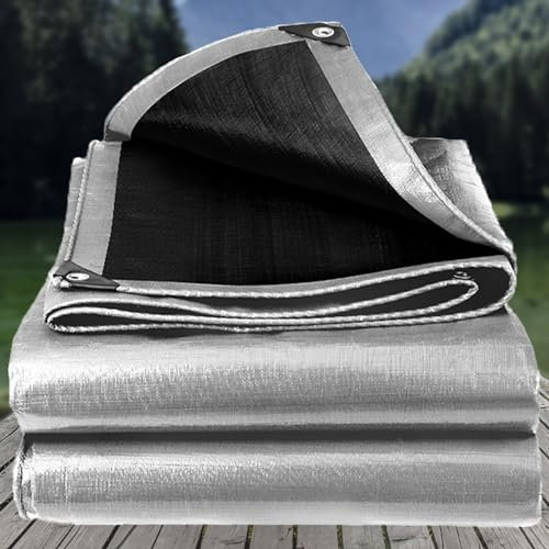 Telone mimetico resistente, con occhielli, in polietilene spesso, antistrappo, rinforzato, per esterni, ideale per piscine, coperture per mobili, su misura (4 m x 12 m, 165 g/m²)