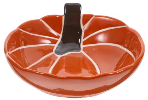 ULTECHNOVO 1 Stück Halloween Kürbis Teller, Kreativer Keramik Frühstücksteller, Gelb, 15 cm