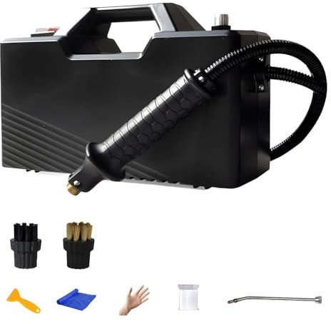 Nettoyeur vapeur 3800 W, auto-amorçant, avec 2 têtes de brosse et un coude d'extension, pression de vapeur de 9,5 bars, pour le nettoyage du carrelage, de la voiture, de la cuisine, de la salle de bai