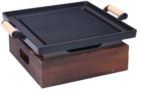Barbecue au charbon de bois, barbecue de table Yakiniku, barbecue rectangulaire antiadhésif multifonctionnel, Hibachi japonais, chauffage rapide for le pique-nique, le camping et l'extérieur(18x18x9.5