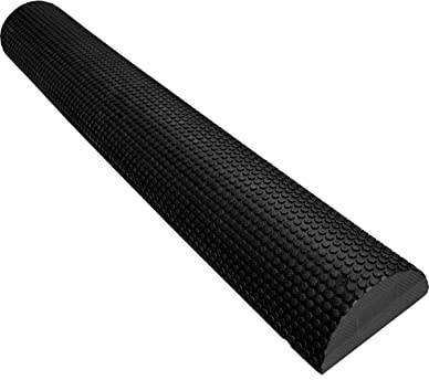 Skumrulle, halvrund mjuk träningsrulle, för yoga pilates fitness yoga (svart, 60 cm)