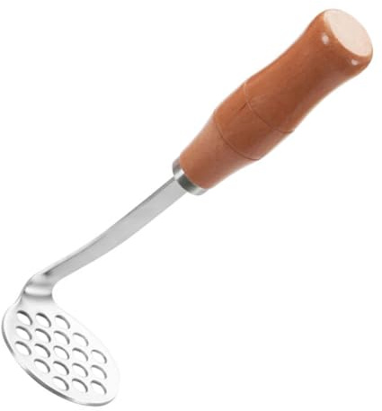 ZUNOXAZ Schiacciapatate Manuale in Acciaio Inossidabile con Manico in Legno Utensile da Cucina per Purè di Frutta e Facile da e Usare Robusto e per Uso