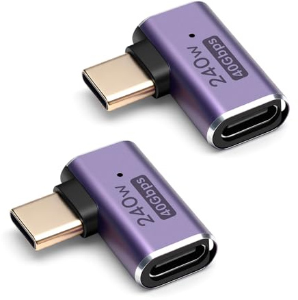 Seminer Adaptateur USB C Coudé à 90 Degrés (Lot de 2) Compatible avec Samsung, MacBook et Autres Appareils USB-C