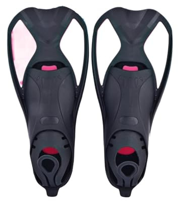 Pinne Immersioni Unisex morbido elastico silicone corto pinne da sub antiscivolo immersioni snorkeling nuoto scarpe all'aperto spiaggia strumento di(Red,S)
