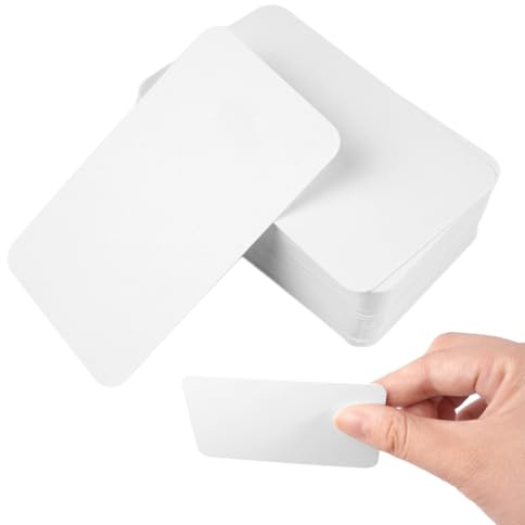 100 stycken kort tomt, 9 x 5,4 cm blanka papperskort, vita kort för egendesign, visitkort, papper, för meddelandekort, presentetiketter, tackkort och gör-det-själv-hantverk