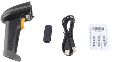 Almeigrity 2,4-GHz-Funk-Handscanner mit Empfänger und USB-Kabel für Supermärkte, Bibliotheken, Expressdienste, Einzelhandelsgeschäfte und Lagerhallen