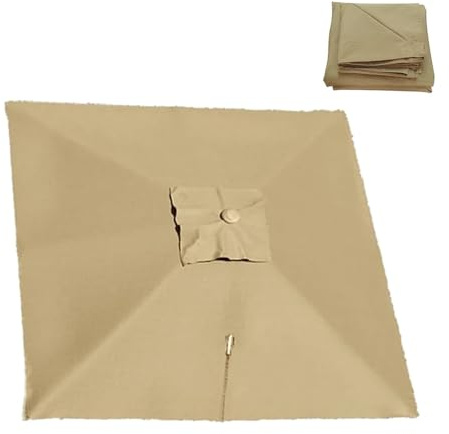 RTVGNSZSJL Auvent De Parapluie Déporté Carré Toile De Rechange Parasol De Jardin 8 Baleines 3x3m Couverture De Rechange pour Parasol Piscine Jardin Marché(Khaki,3x3m (9.8x9.8ft))