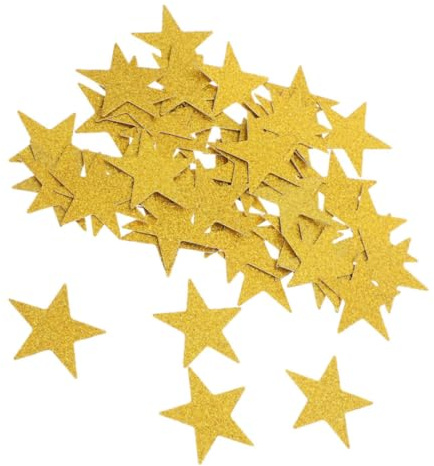 MINAOLULUS 100 Pezzi Coriandoli e Atmosfera Festiva in Carta Oro a Forma di Stella Decorazioni Eleganti per Feste e Tavoli, per Artigianato Creativo