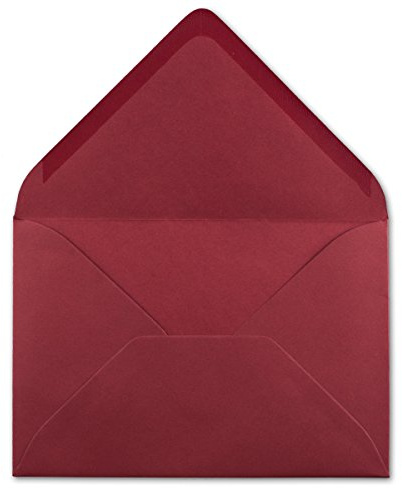 25 DIN C5 Briefumschläge Dunkelrot - 22,0 x 15,4 cm - 110 g/m² Nassklebung Post-Umschläge ohne Fenster ideal für Weihnachten Grußkarten Einladungen von Ihrem Glüxx-Agent