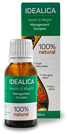IDEALICA - 100% Natürliche Tropfen zur Gewichtsverlust | Appetitzügler & Stoffwechsel | Gewichtskontrolle | Vitamin B1, Vitamin B12, Vitamin C | Natürliche & Geprüfte Zutaten | Vegan