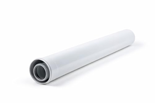 Uzman-Versand, Konzentrische Abgasrohr 1000mm Ø 60/100 mm, Bogen, Winkel, Abgas-Rohr Abgassystem Doppelrohr, Abgasrohr, (1000mm)