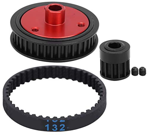 VGEBY RC-Riemengetriebe, 5-mm-Riemenantriebsgetriebe RC-Riemenrad + Getriebe + Riemen Schraubensatz Passend für axiales SCX I/II VS4‑10(Schwarz)