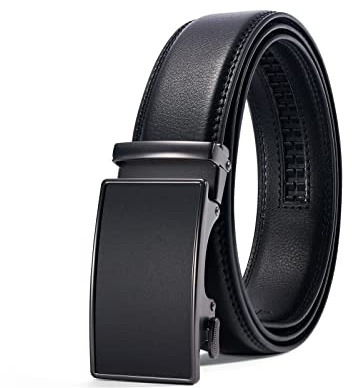 PlusZis 28-60 Abito a cricchetto in pelle da uomo Cintura grande e alto con fibbia automatica