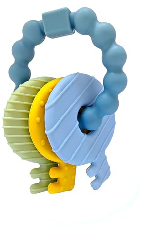 YAPROMO Baby Keys Teether Toys, Silicone Teething Toys for 3-18 Months Infants & Toddlers, Teething Keys for Baby Boys, BPA Free