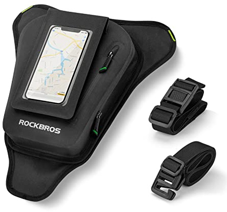 ROCKBROS Motorrad Tanktasche Tankrucksack mit Touchscreen-Fenster, Magnetische Motorradtasche Wasserabweisend Vielseitig als Beintasche oder Umhängetasche, Praktische Handyhalterung für Navigation