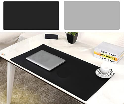 Lifup Wasserdicht PU Leder Schreibtischunterlage Rutschfeste Mauspad für Büro und Zuhause Doppelseitig Schwarz Grau 65x45cm