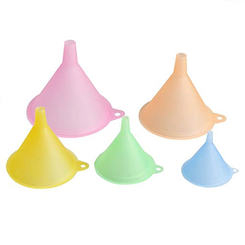 Imbuto da cucina in plastica pieghevole imbuto per olio liquido da laboratorio, 67, 83, 98, 110 e 125 mm, colori arcobaleno