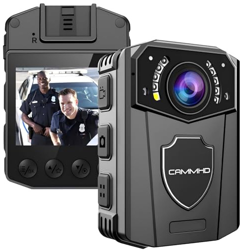 CAMMHD Z3-32G 2K/1440P Body Camera with Ultra Infrared Night Vision,Data-encrypt Wearable Body Cam with 2pcs 360°Rotatable Clips,Bodycam for Police, Law Enforcement
