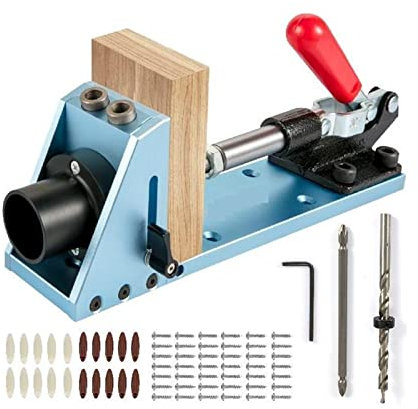 Taschenloch-Vorrichtungs-Set, System M4, verbessertes Aluminium, verstellbar, Tischlerei, Holzbearbeitung, Bohrführung, Schnitzwerkzeug-Set, langlebig und vielseitig