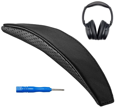 AHG fårskinn QC35 ii pannband/QC35 pannband kudde överdrag. Kompatibel med /Bose QuietComfort 35 ii hörlurar/QuietComfort 35 hörlurar (svart) Premium fårskinn/skum med hög densitet