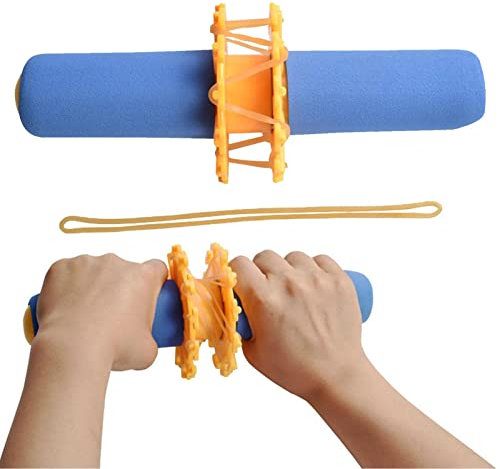 Fulenyi Barre de résistance réglable pour la Main - Barre d'entraînement Polyvalente et avec Bandes élastiques - Poignée élastique - Portable pour la Maison