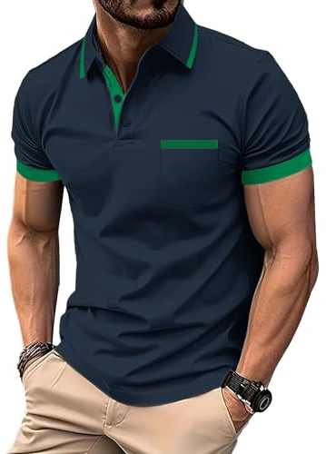 zitysport Poloshirt Herren Kurzarm mit Brusttasche Polo | Polohemd Herren Kurzarm Atmungsaktives Golf Polo Shirt Männer Sommer Shirts Sport Basic Slim Fit Tshirt