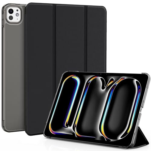 EasyAcc Case for iPad Pro 11 Inch Case M5/M4 2025 2024 A2836, A2837, A3006(NOT for iPad Pro 13 inch M4), BlackUltra Thin Translucent Matt Back Cover Protective Case, Black