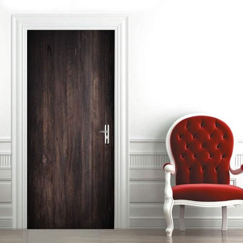 3D-Türposter, Selbstklebend, Türaufkleber, Tapete, Wandbild, Kunst, Wandaufkleber, Foto Braune Holzmaserung 88 X 200 Cm Für Wohnzimmer Schlafzimmer Badezimmer Küche Büro Pvc Abnehmbare Türd -9O5N/X7M7