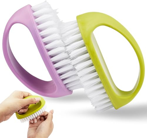Hand Nail Brush, 2 Pack Nail Brushes for Cleaning Nails & Toes, Firm Bristle Nail Scrubbing Brush, Nail Cleaning Brush for Men, Women, Hands and Feet