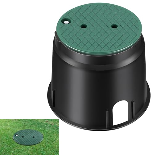 Tandefio 1 Pc 910 Electrical Splice Box 10 Inch Diameter Underground Electrical Junction Box Inground for Outdoor Wiring Splices (Black)