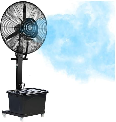 DPAOZPO Ventilatore Nebulizzatore - Ventilatore da Terra Portatile - 3 Velocità - Oscillazione 120° - Ventilatore Oscillante - Per Cortili, Magazzini, Industriale(750mm)