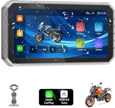 Spedal CL872 6,25'' Motorrad CarPlay ＆ Android Auto Bildschirm, Vollkörper wasserdicht, GPS Navigation für Motorrad