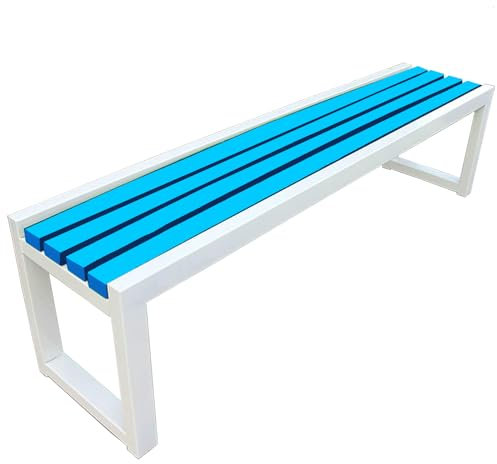 uofgcru Gartenbank Ohne Lehne, Gartenbänke Wetterfest,Gartenbank Modern, Gartenbank Ohne Armlehne, für Garten, Veranda, Terrasse, Park-Blue（100×40×45cm）