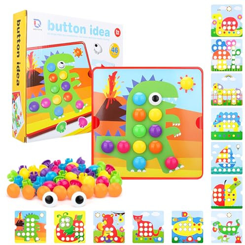Forbabe Mosaik Steckspiel für Kinder, Kinderspiele Lernspielzeug ab 2 3 4 Jahre Motorikspielzeug, Montessori Spielzeug Lernspiele Geschenk Jungen Mädchen (A)