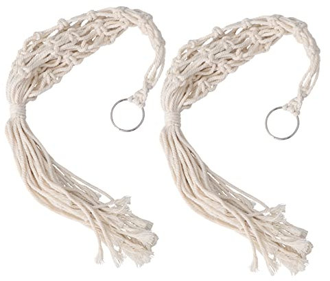 Cabilock 2stücke Bohemian Woven Macrame Wall Hanging Mit Quasten Dekorative Blumen Netztasche Für Wanddekoration Für Zuhause Balkon Hochzeiten Und Feste