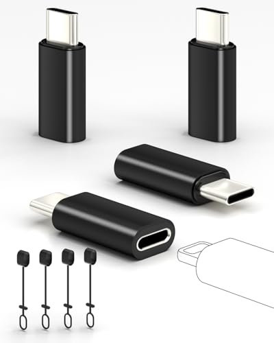 4 Pack Lightning zu USB C Adapter für iPhone 15/16/16 Pro/16 Plus/Pro Max, Samsung S24, Unterstützung von Laden und Datenübertragung, Typ C Ladekabel, Nicht für Audio/OTG/Kopfhörer/Square Reader