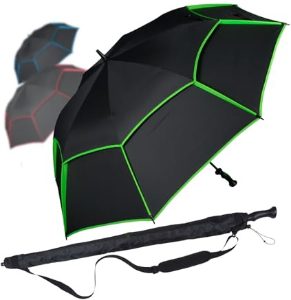 iX-brella 146 cm XXXL Fiber-Golfschirm Automatik doppeltes Dach mit Ventilationsbezug
