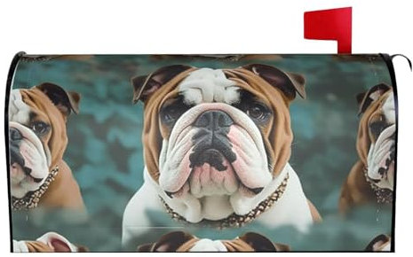 Magnetische Briefkastenabdeckung, lustige englische Bulldogge, Briefkastenabdeckung, dekorative Briefkasten-Abdeckung für Zuhause, draußen, Willkommensgarten, Dekoration, Briefpostabdeckung, 53,3 x