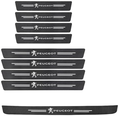 WACDXST 9 Pièces Bandes De Seuil De Porte De Voiture, pour Peugeot Expert/Traveller AB 2016-2025 DéRapant Protection Aux Rayures Sticker DéCoration Accessoires