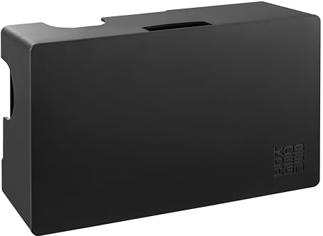 Kos Design Boîte de Gestion des Câbles avec Kit de Montage Inclus – Organisateur de Câbles en ABS 32×20×11,5cm | Rangement Thermorésistant pour Multiprises | Montage Mural ou Utilisation au Sol (Noir)