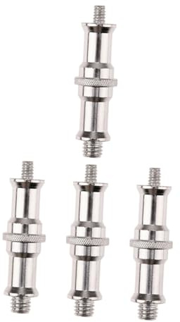 OKUMEYR Adaptador de Zapata Fría Tornillo de Espiga 1/4 a 3/8 de Hierro Plata, Anti-Desgaste, para Accesorios de Fotografía y Montaje en Setups Fotográficos