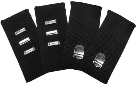 Livawnd 4 pcs Black Hook Waist Band Extenders Pants Waist Extenders with Metal Hook Adjustable Waistband Extender for Men Women, Pants, Jeans, Skirts, Trousers
